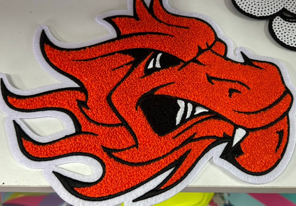 Custom Dragon Chenille Patch Crewneck