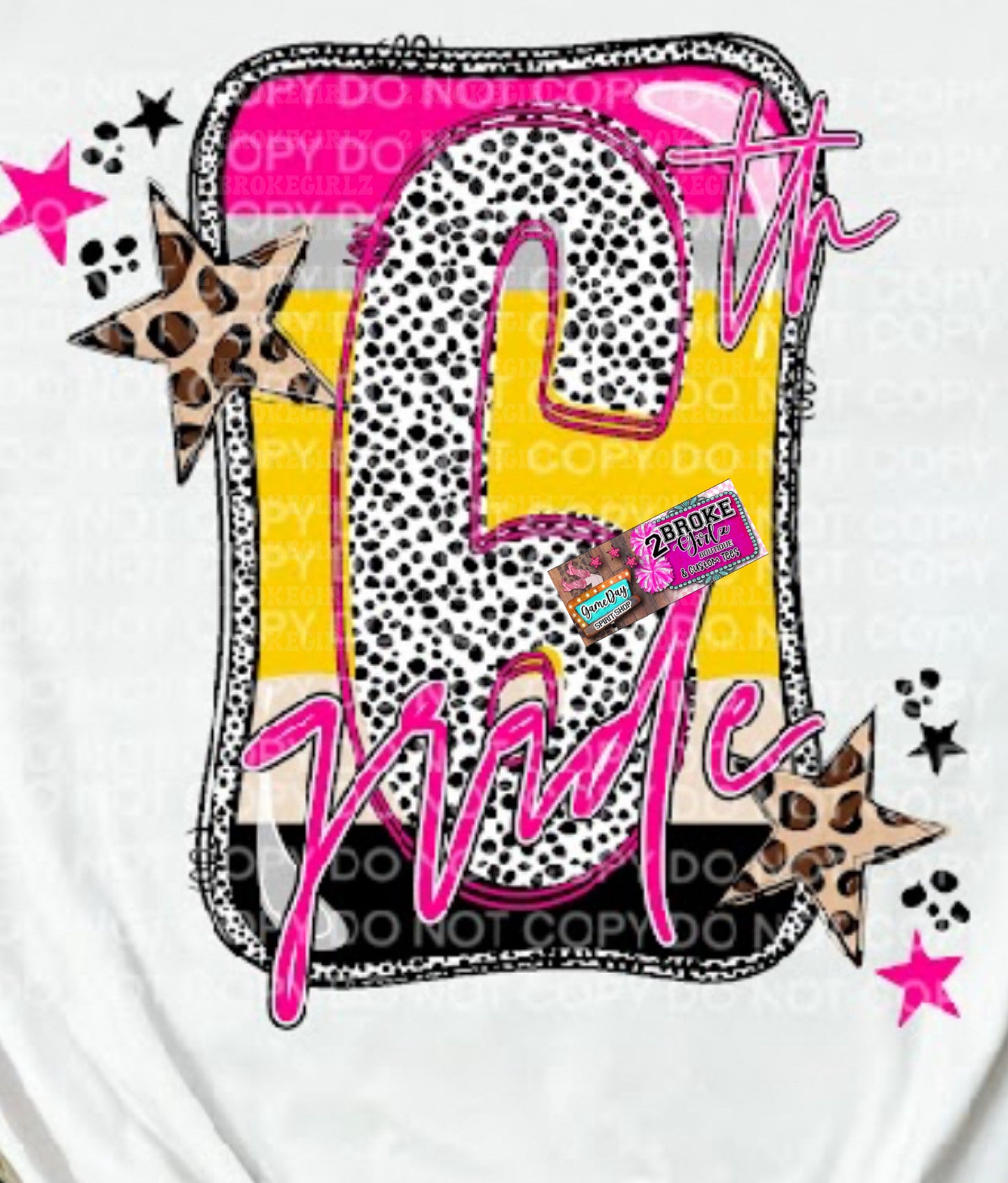 Leopard Print 6th Grade Tee-CC or Softstyle