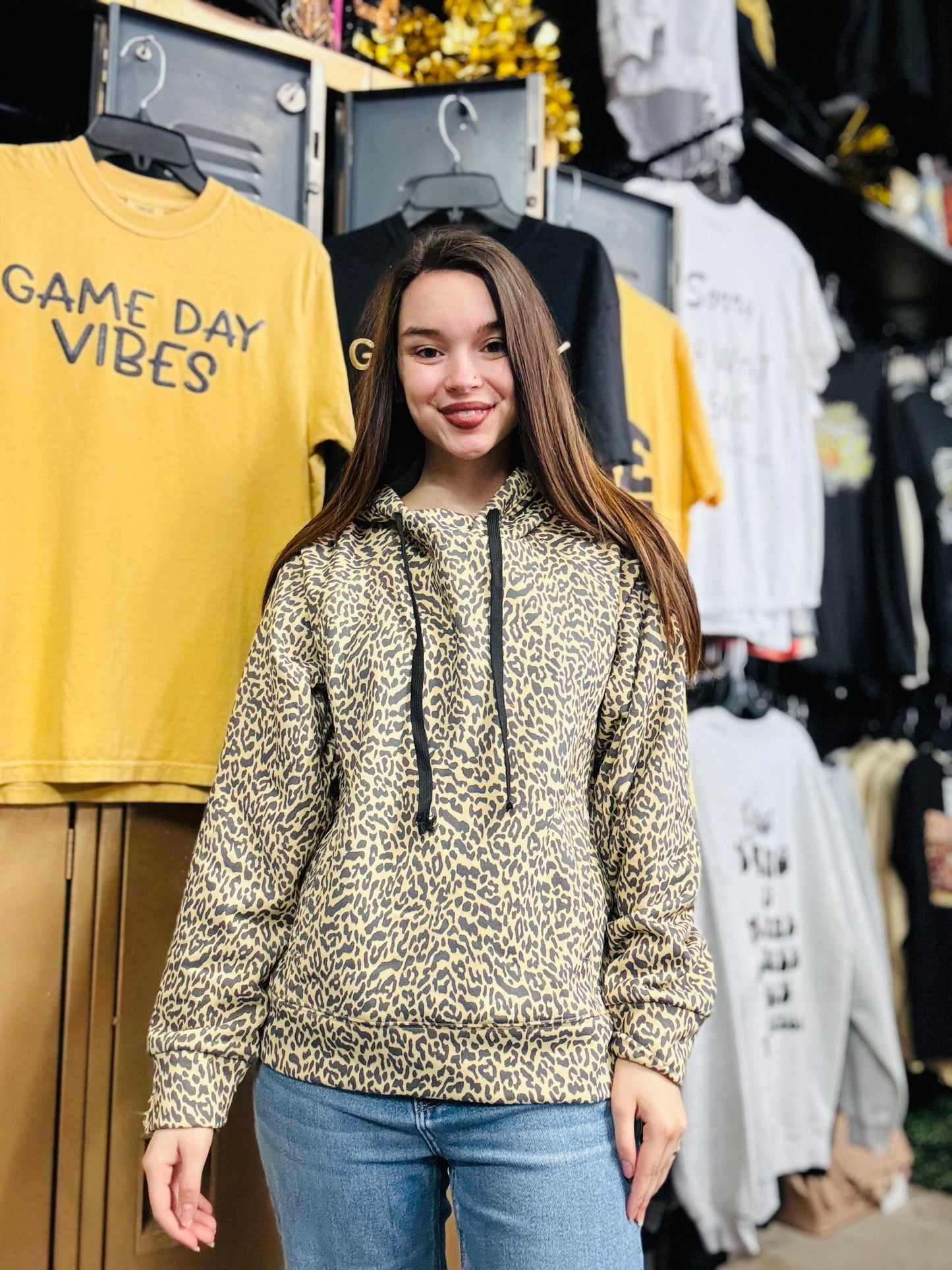 Leopard French Terry Hoodie OVERSIZED