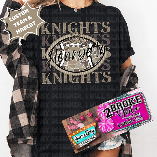 Custom Camo Football Tee