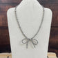 STERLING SILVER NAVAJO PEARL STYLE BEADED BOW TIE NECKLACE