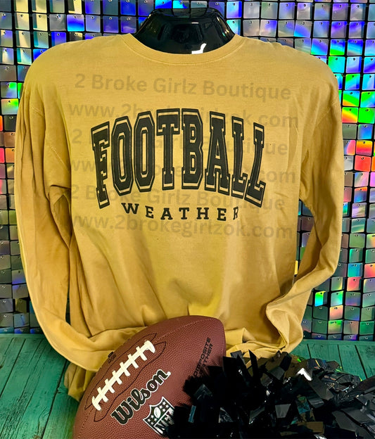 Comfort Wash Puff Football Weather Long Sleeve Tee