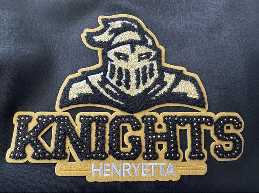 Knights Chenille Rhinestone Patch Crewneck Sweatshirt