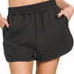 Fleece Raw Hem Shorts with Draw String