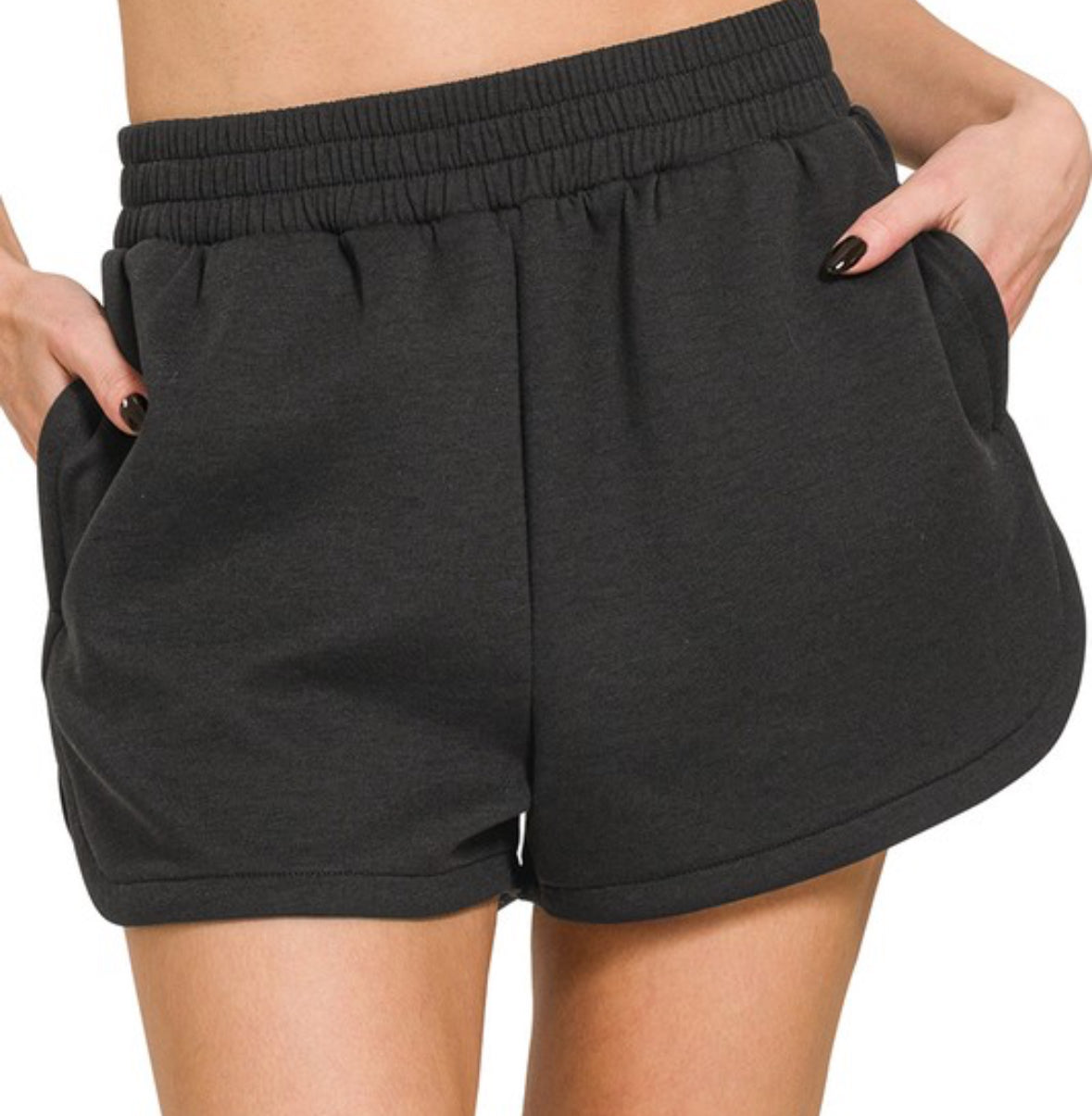 Fleece Raw Hem Shorts with Draw String