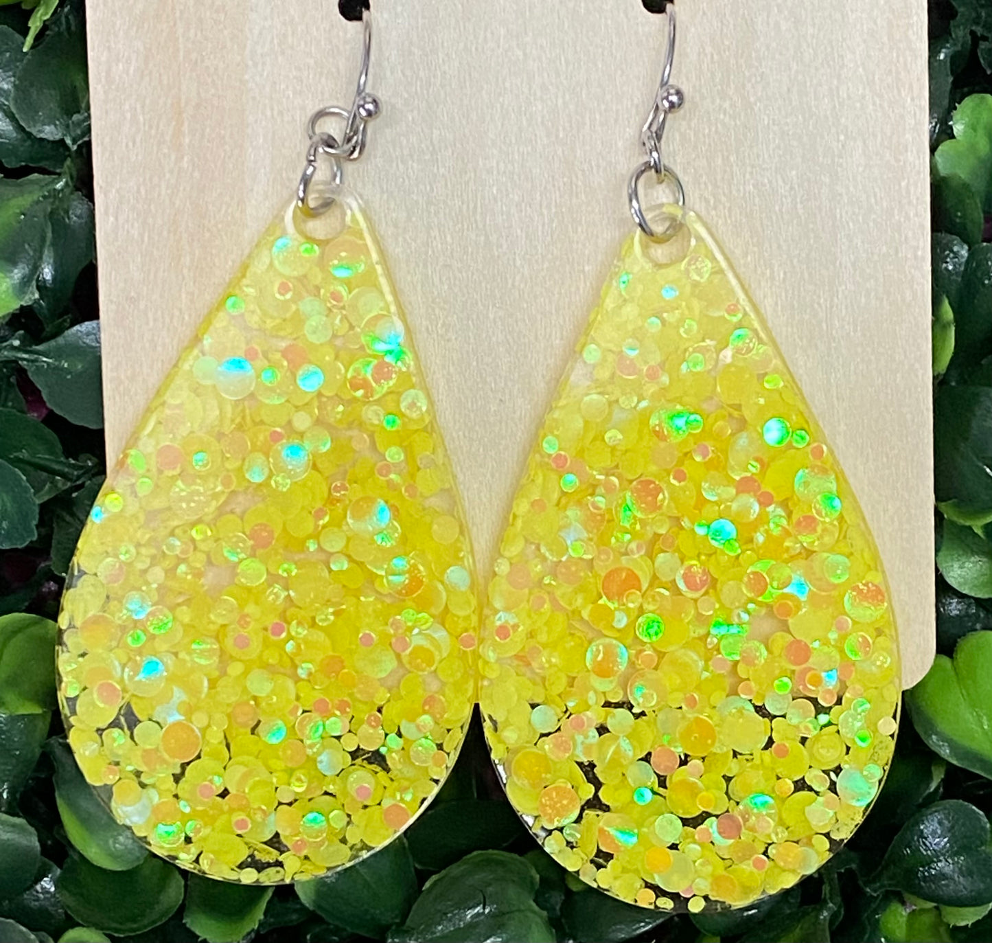 Hypoallergenic Teardrop Yellow Earrings