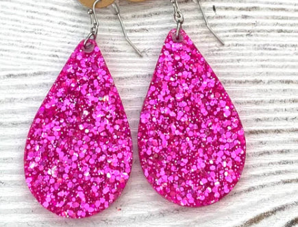 Pink Hypoallergenic Teardrop Earrings