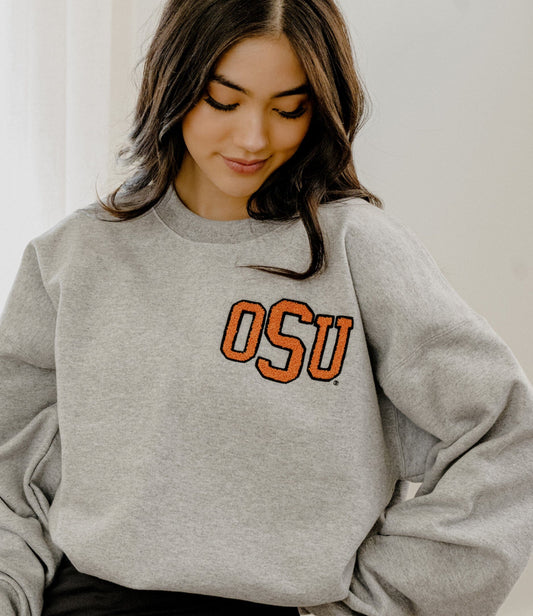 Licensed OSU Cowboys Chenille Patch Crewneck