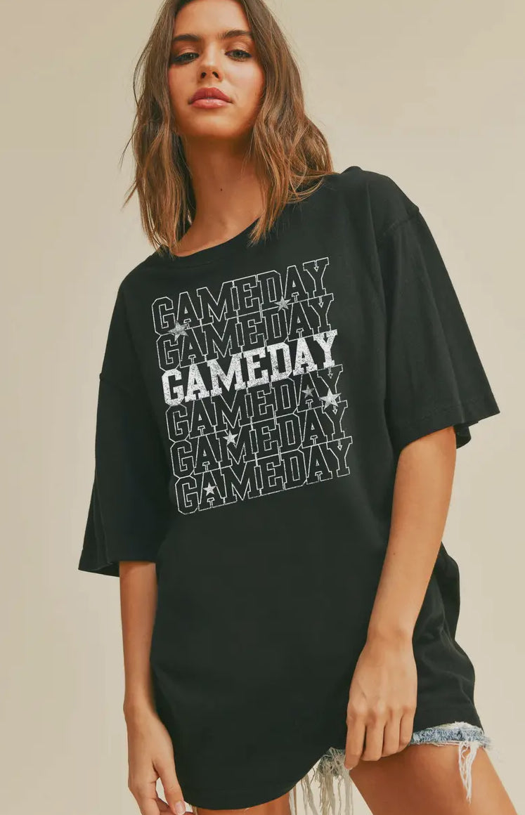 Black Game Day Graphic Tee