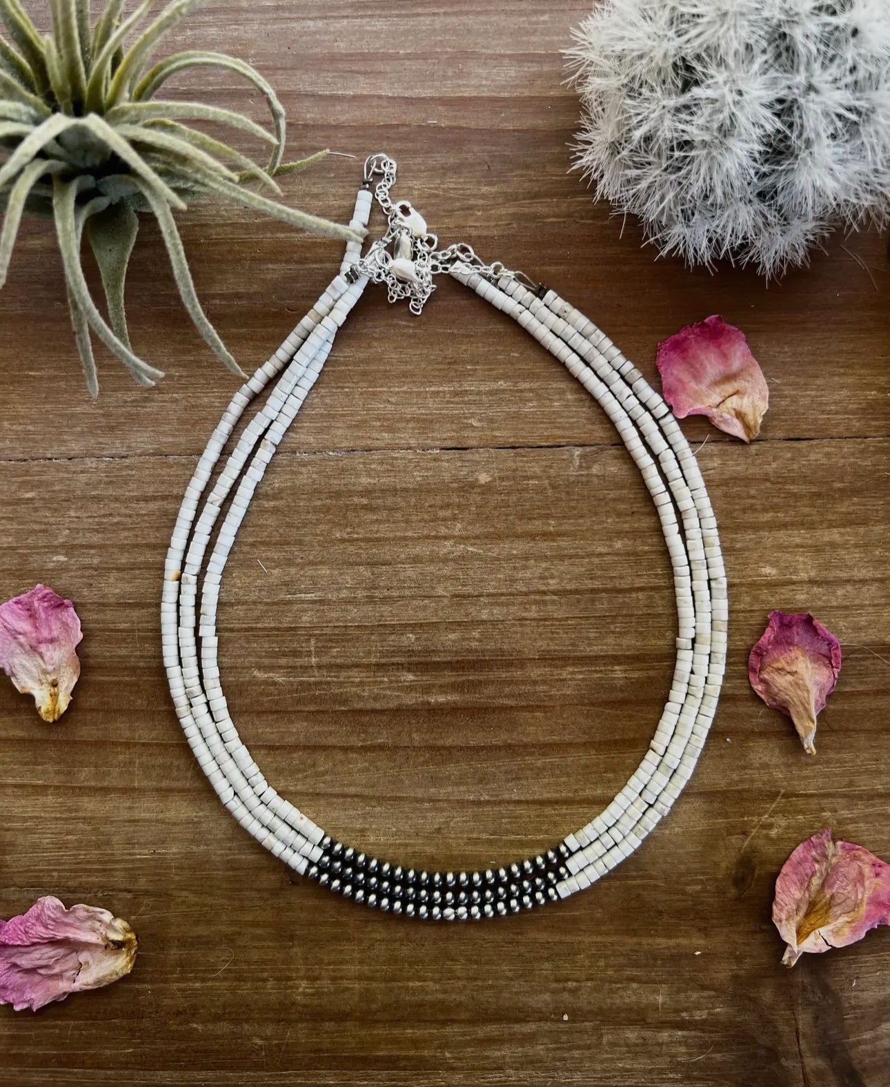 White 3 mm Sterling Silver Pearls Choker