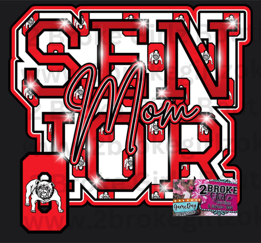 Senior Mom Bulldog Tee or Crewneck