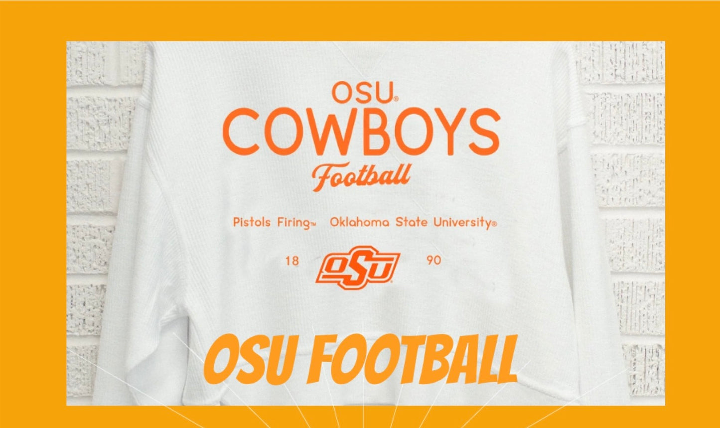 OSU Cowboys Shot White
Cropped Corded Crew
Sweatshirt