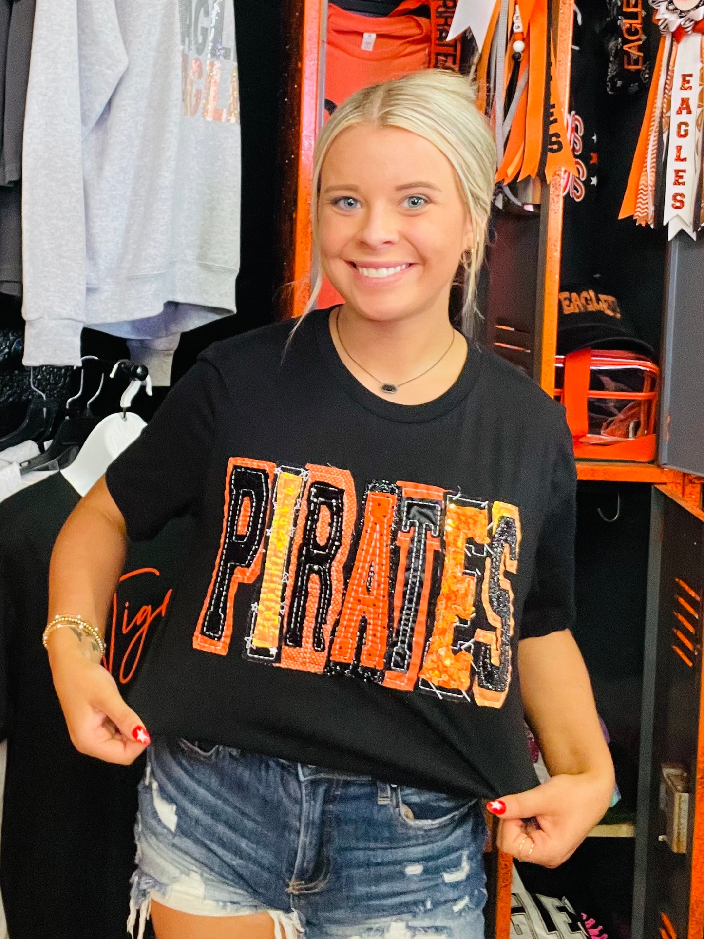 Customize Your Mascot. Pirates Spirit Double Stacked Bella Canvas Tee