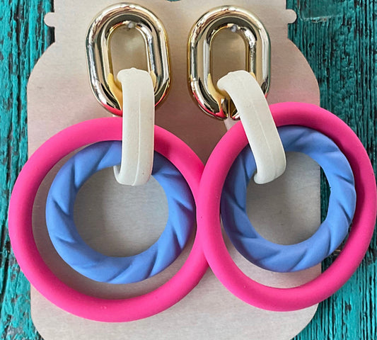 Pink & Purple Hoop Earrings