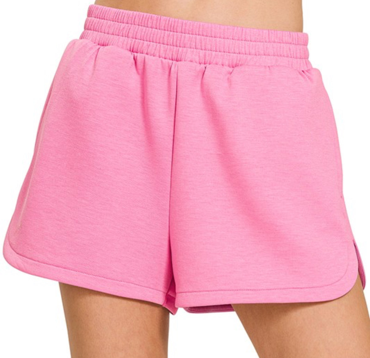 Fleece Raw Hem Shorts with Draw String