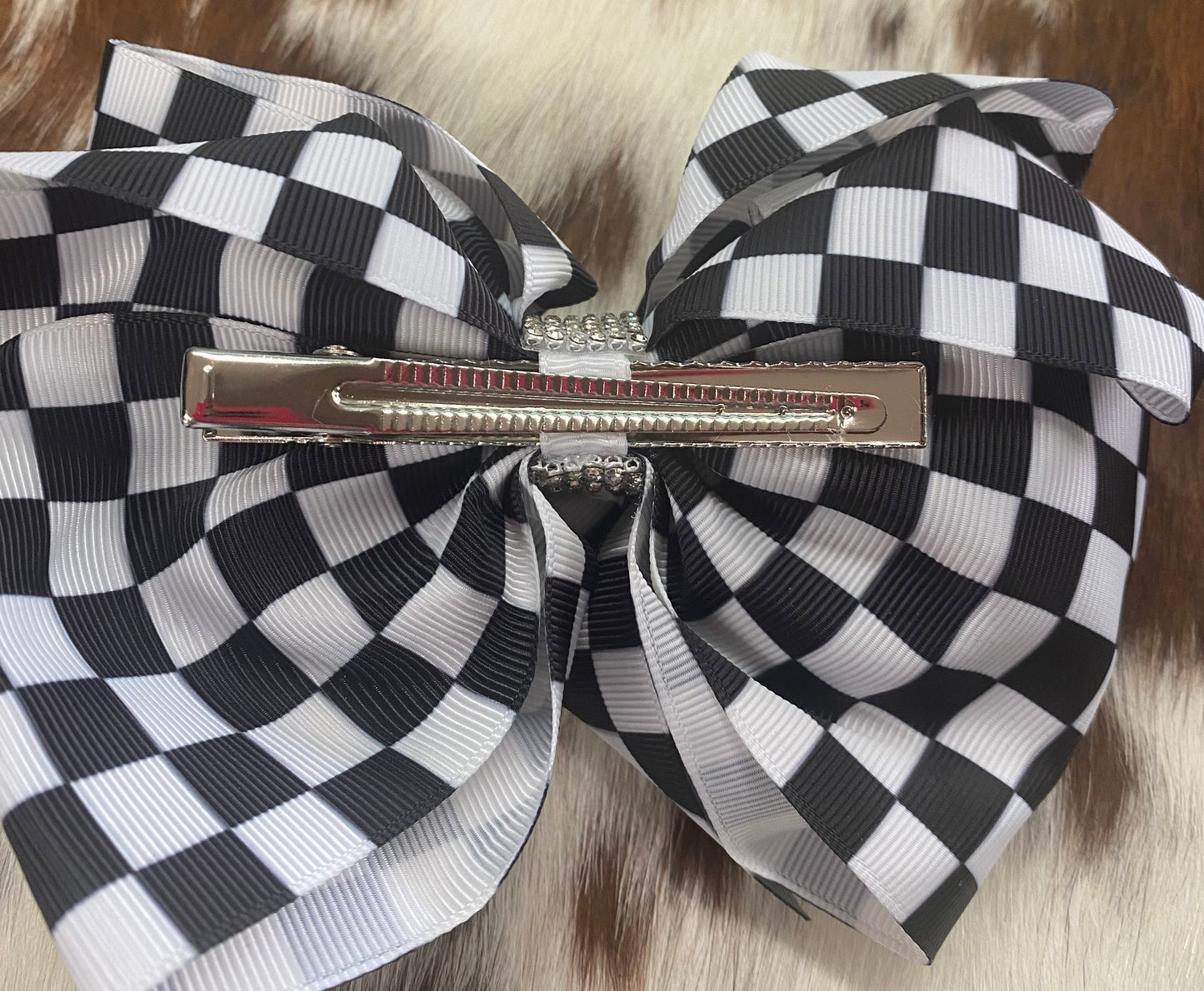 Checkered Hair Bow