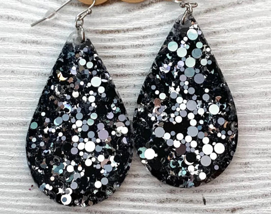 Simple Glitter Teardrop Hypoallergenic Earrings