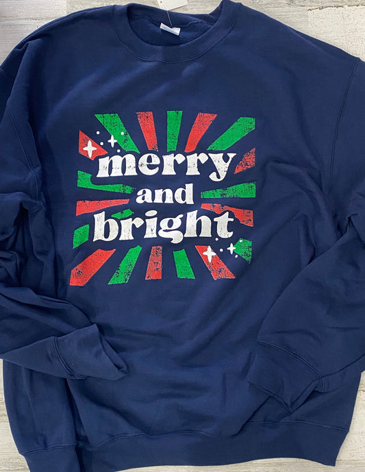 Merry and Bright Screen Print Crewneck