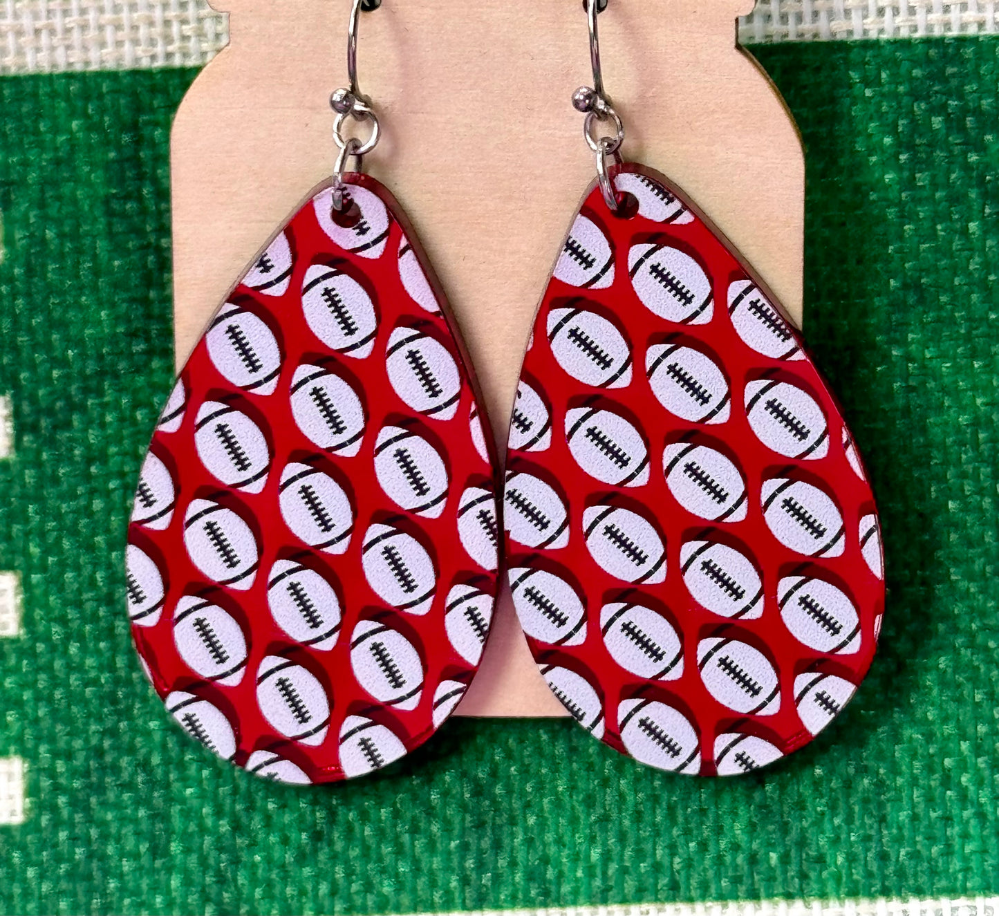 Hypoallergenic Football Earrings