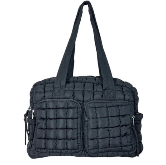 Puffer Quilted Travel Bag - BLACK