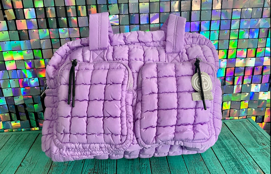 Puffer Quilted Travel Bag - Lavender