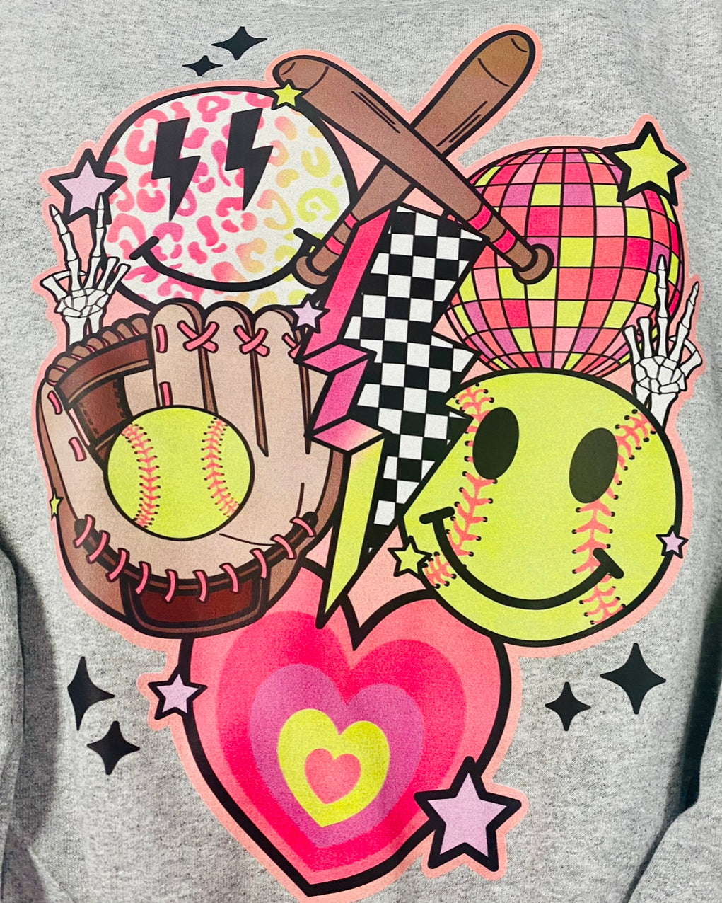 Softball Smiley Graphic Tee