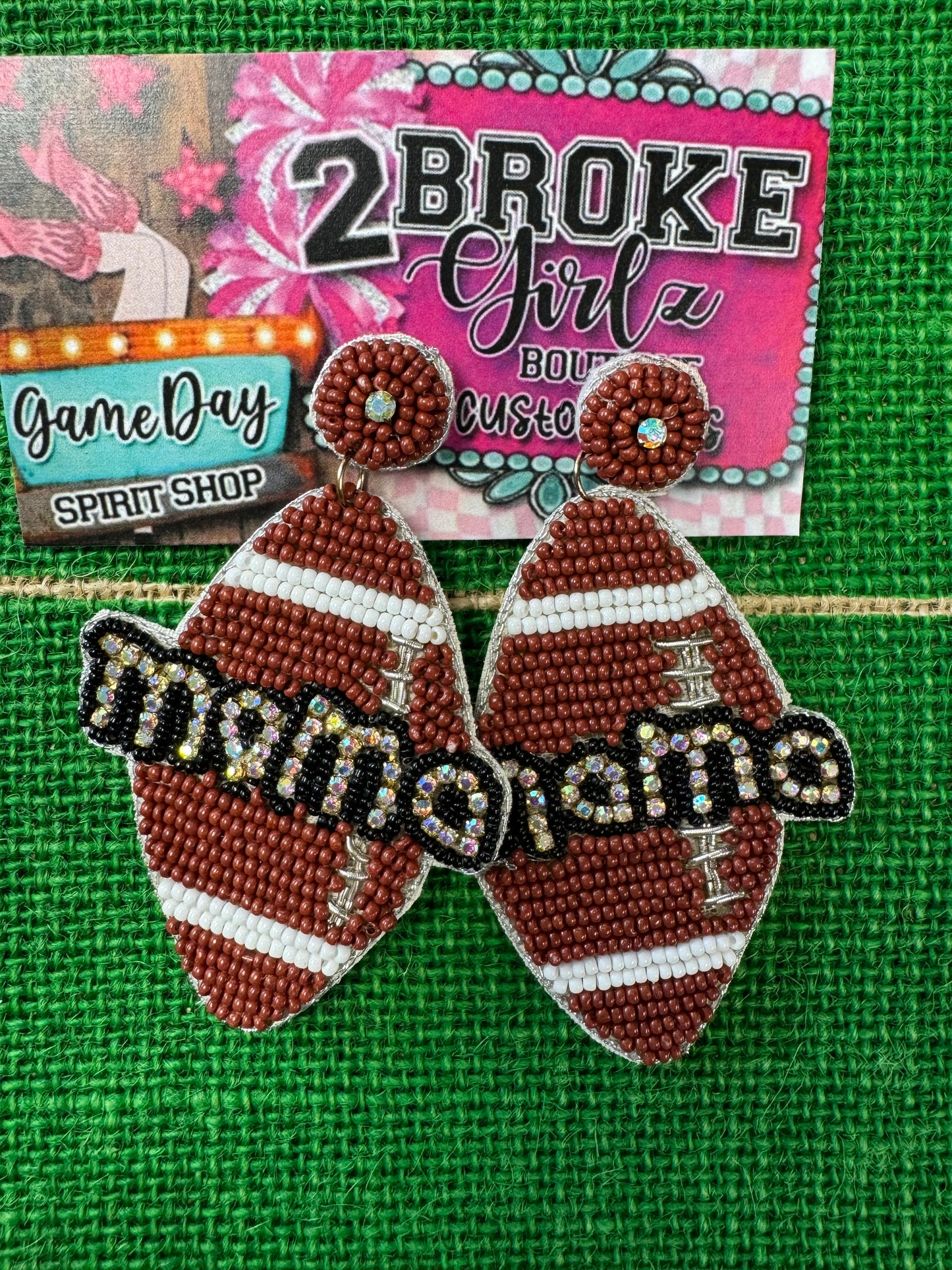 Unwavering Football Mama Beaded Earrings