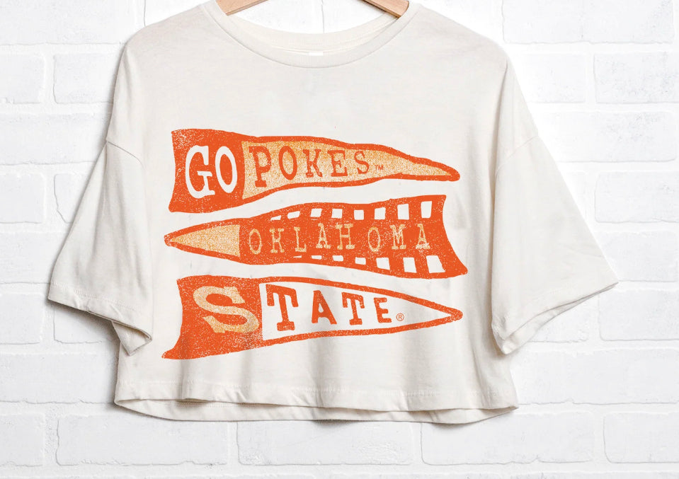 Officially Licensed Pennant White Cropped Tee