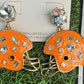 Huddle Football Helmet Glitter Embellished Enamel Post Earrings