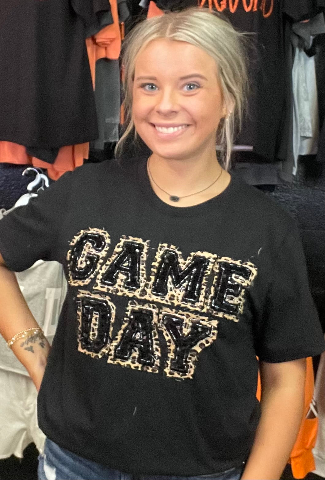 Game Day Bella Leopard & Sequin Tee