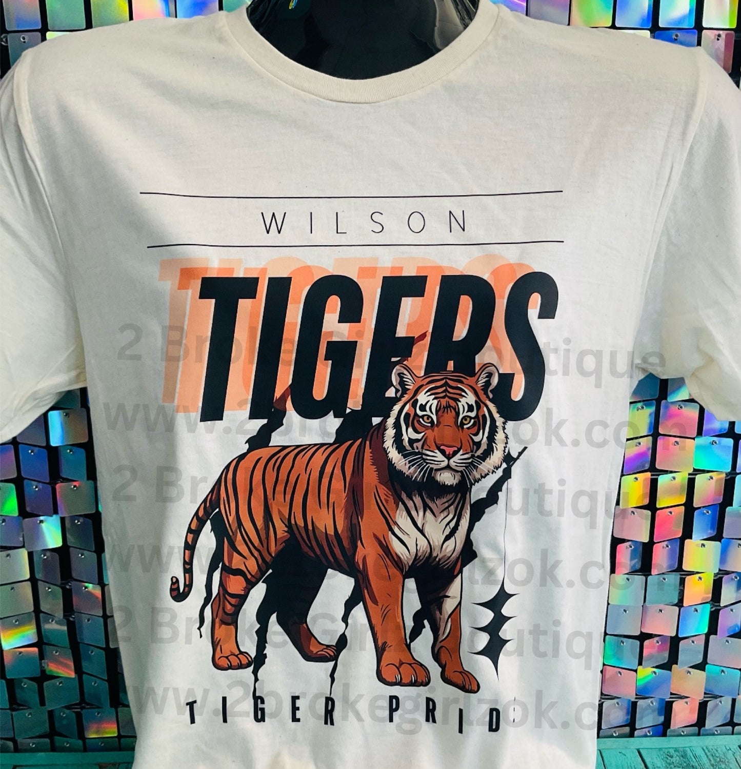 Customized Graphic Tee. Pick your Mascot. Wilson Tigers Tiger Pride