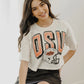 OSU Cowboys Helmet Fade
Off White Cropped Tee