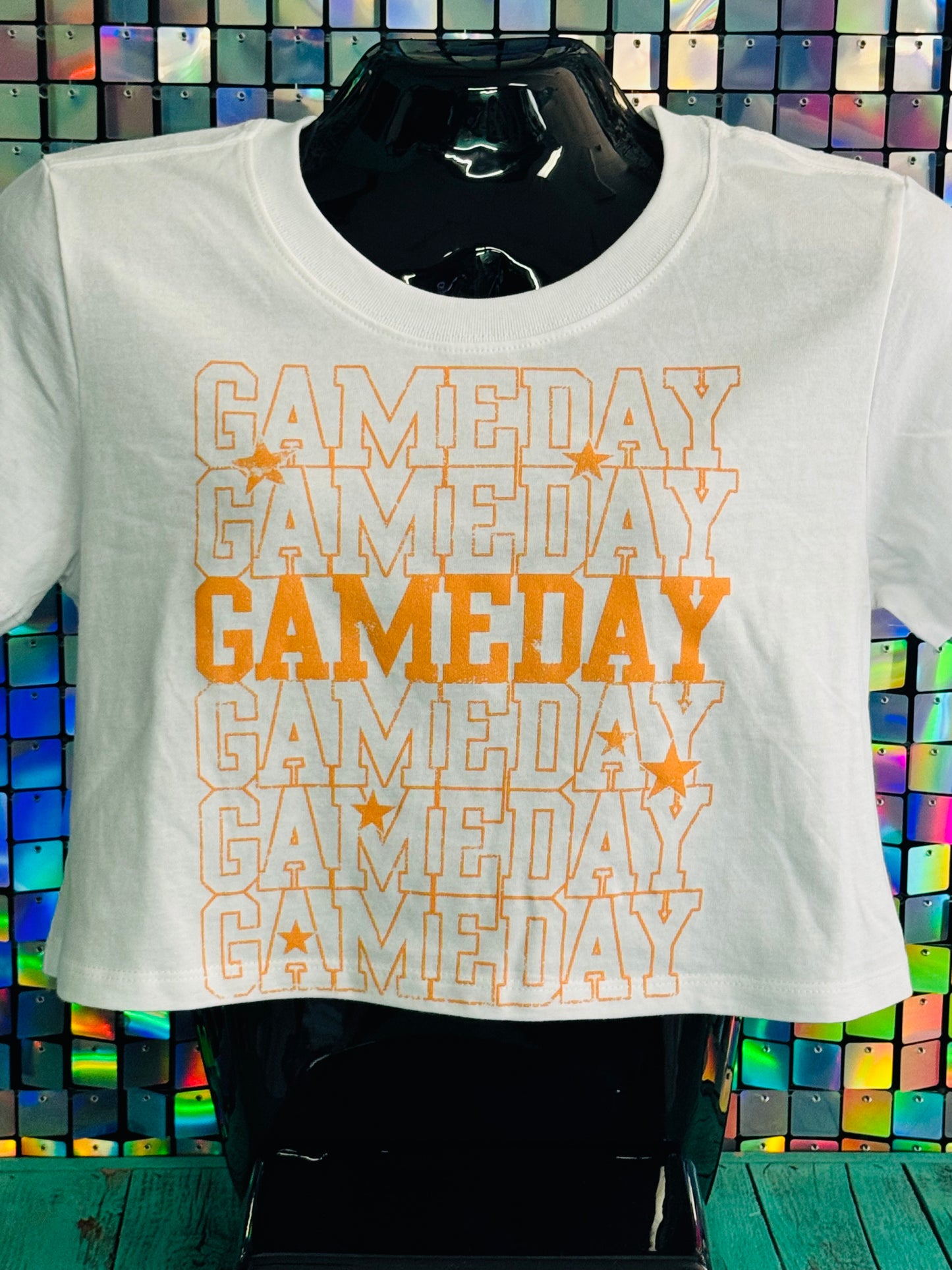 Game Day & Stars Crop Tee