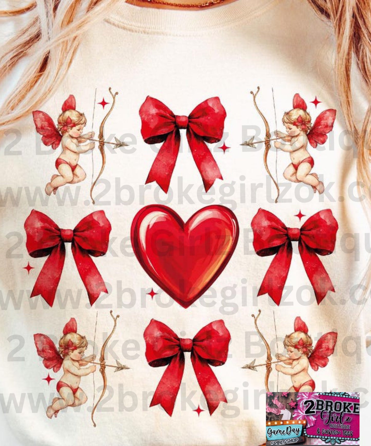 Valentines Cupid Coquette Graphic Tee