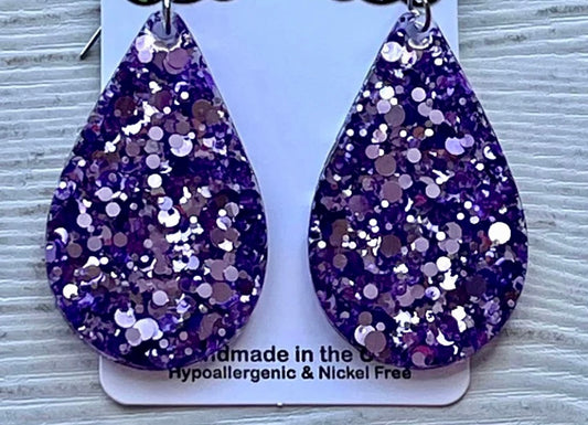 Purple Hypoallergenic Teardrop Earrings