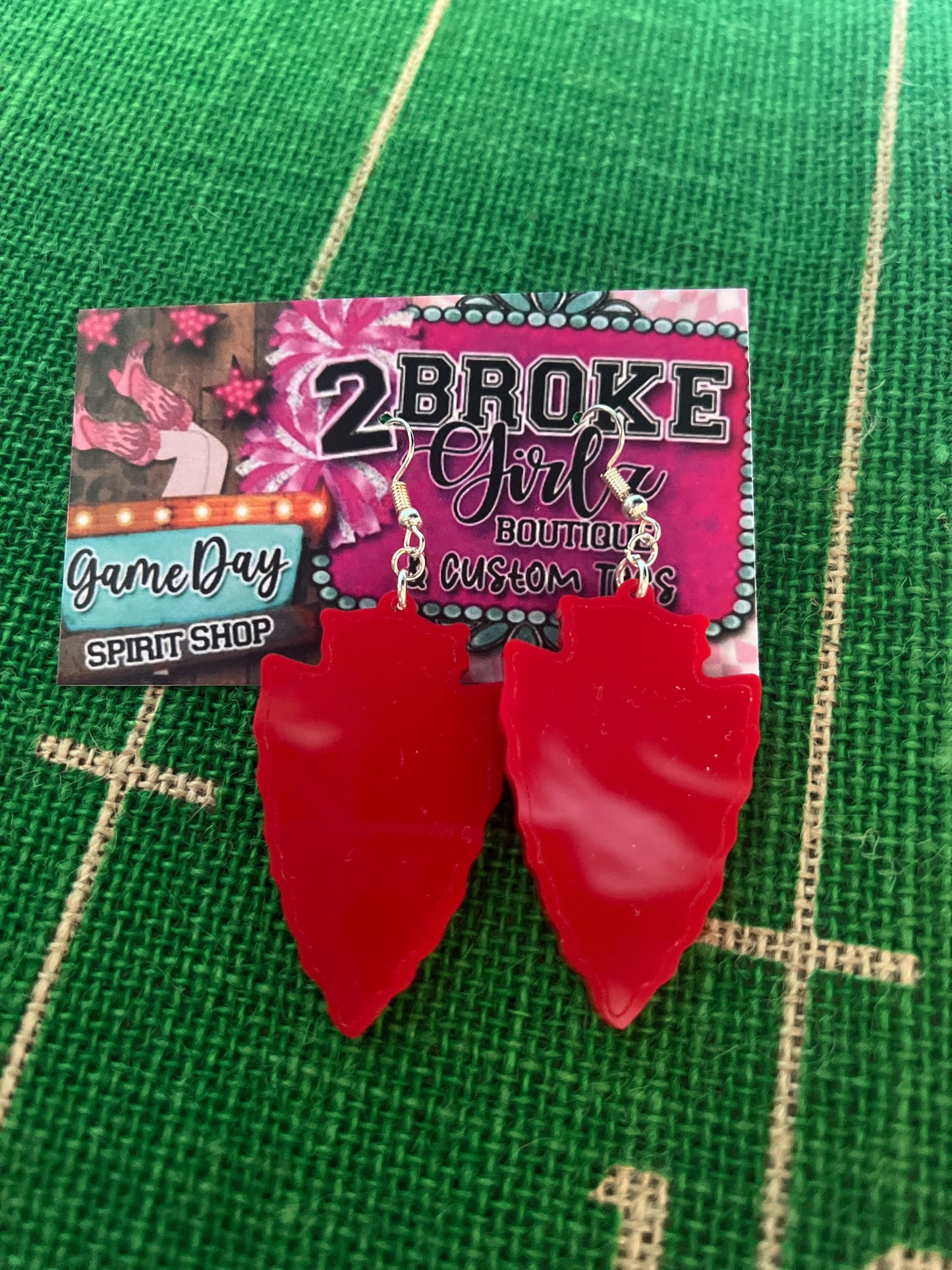 Red Arrowhead Hypoallergenic Earrings