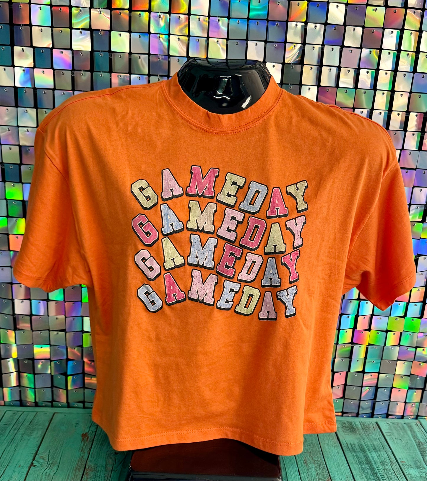 Game Day Graphic Long Crop Tee