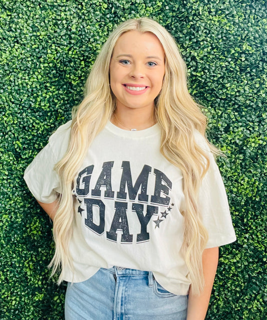 Game Day Oversized Star Mom Cropped Tee