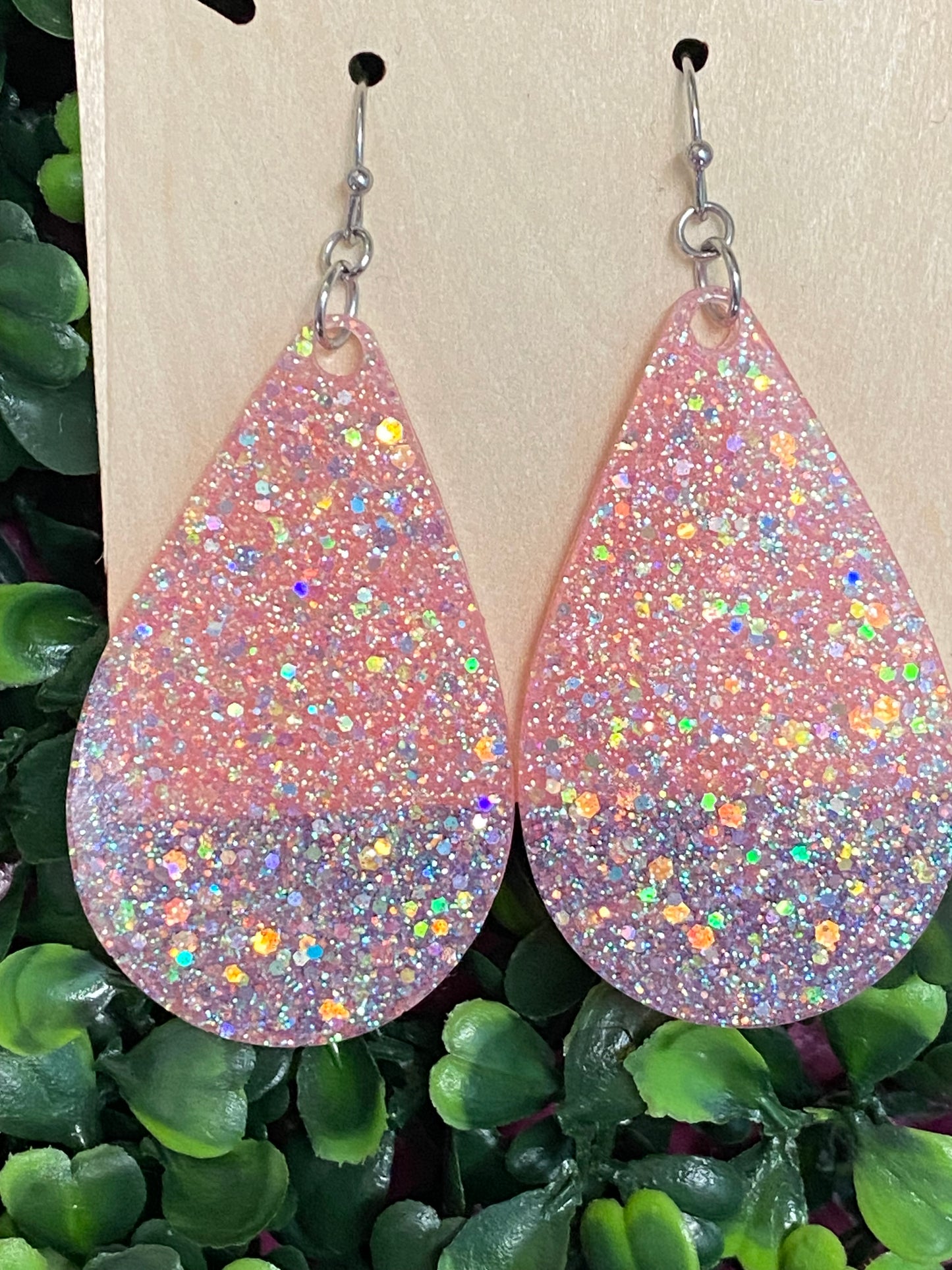 Glitter Resin Hypoallergenic Earrings