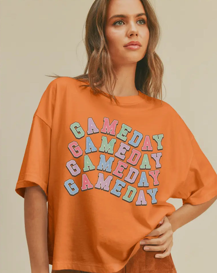 Game Day Graphic Long Crop Tee