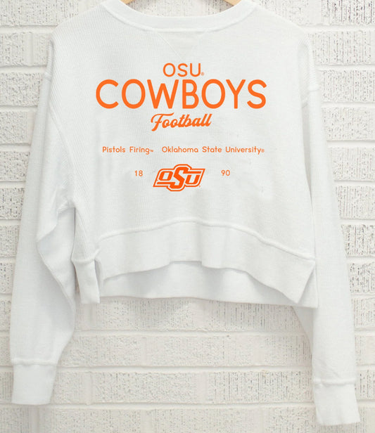 OSU Cowboys Shot White
Cropped Corded Crew
Sweatshirt