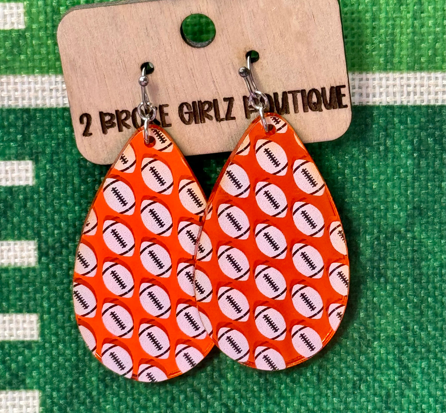 Hypoallergenic Football Earrings