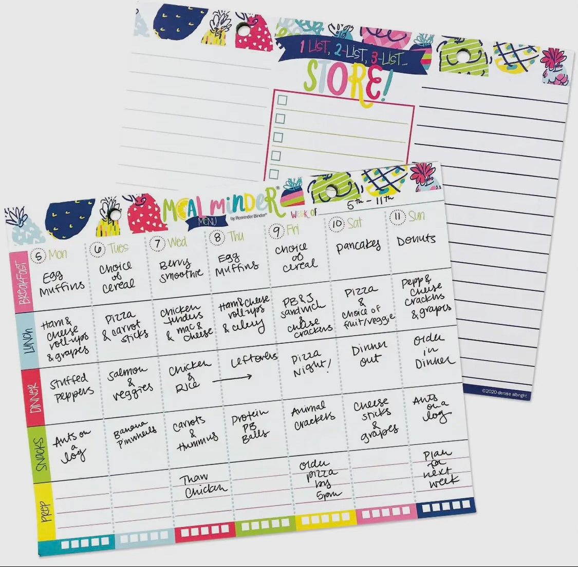 52-Week Meal Minder® Weekly
Menu Planner Pad