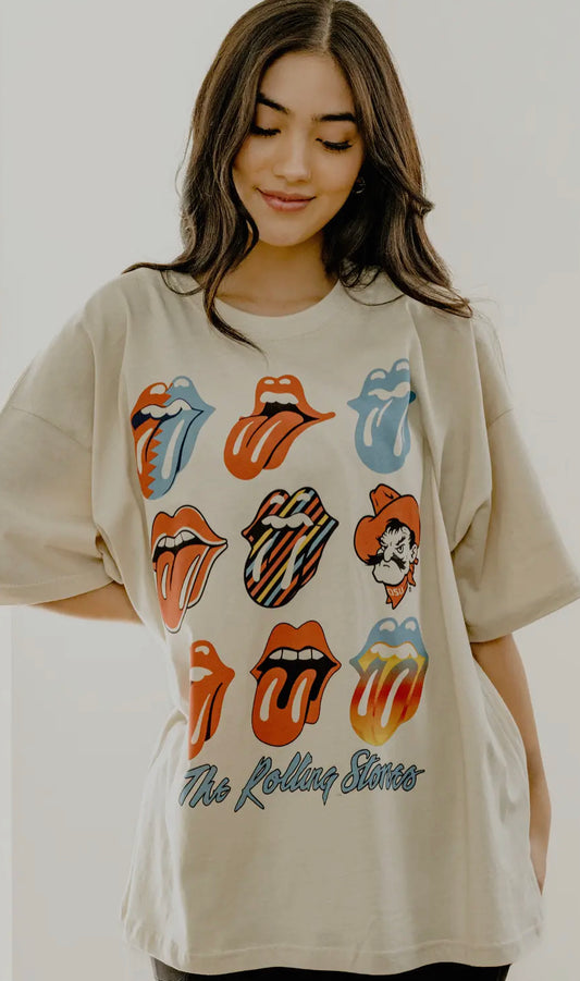 Licensed Rolling Stones OSU Cowboys Licks Over Time One Size Tee