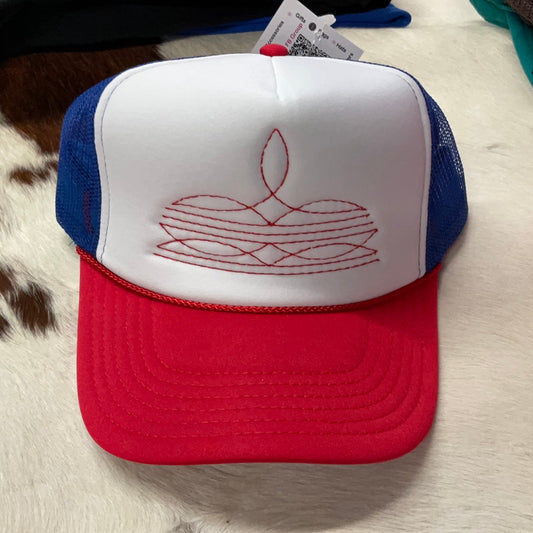Red & Blue Embroidered Hat
