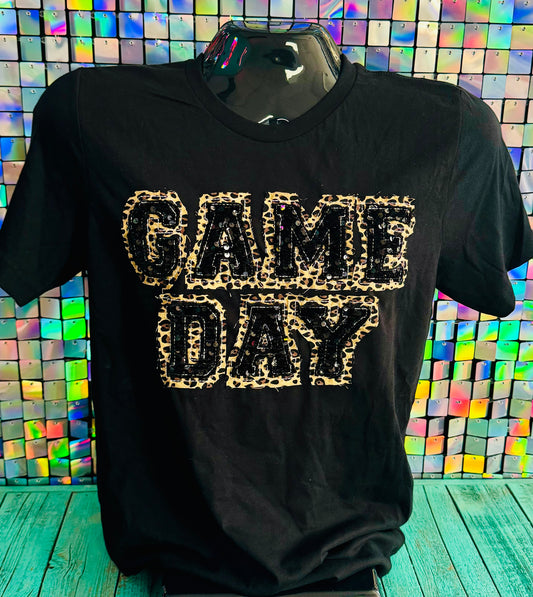 Game Day Bella Leopard & Sequin Tee