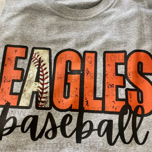 Eagles Baseball DTF Gray Tee