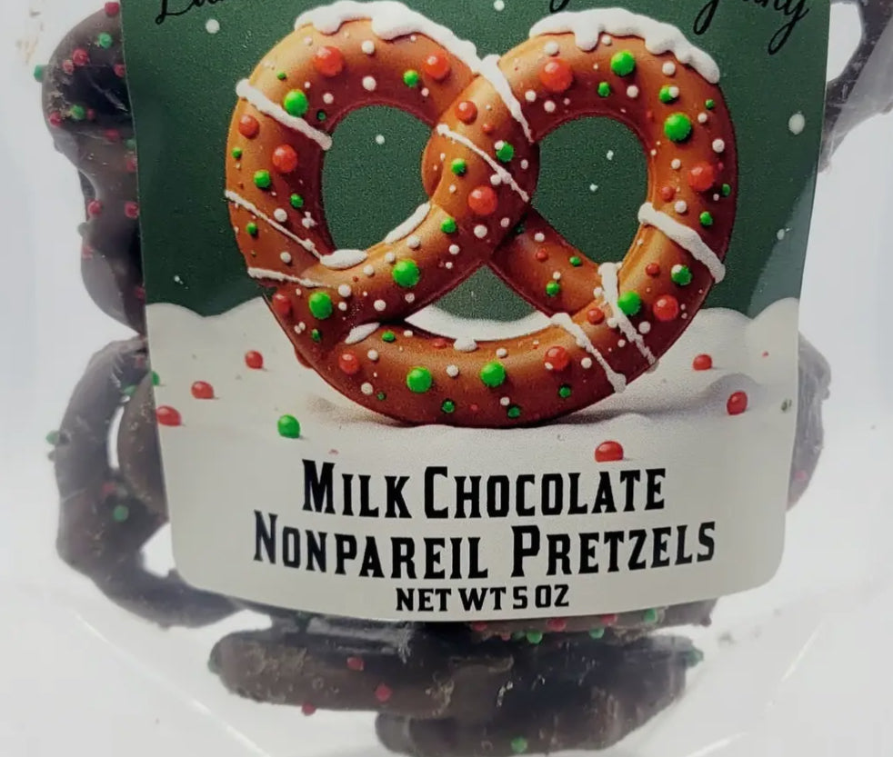 Milk Chocolate
Nonpareil Pretzels
