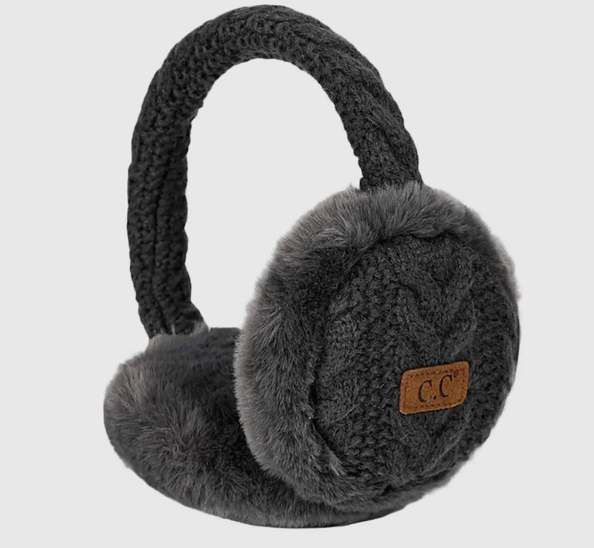 CC Cable Knit Furry Earmuffs