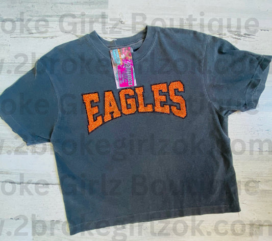 Eagles Glitter Comfort Colors Crop